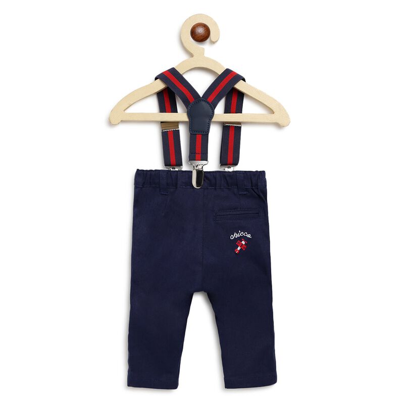 Boys Medium Blue Solid Long Trousers image number 1